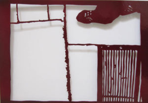 Christine Huss, OHNE TITEL – Acryl, Sprühfarbe / Karton / 21 x 30 cm / 2010